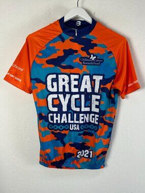 Blackchrome Great Cycle Challenge 2021 Mens Cycling Jersey Large Blue/Orange